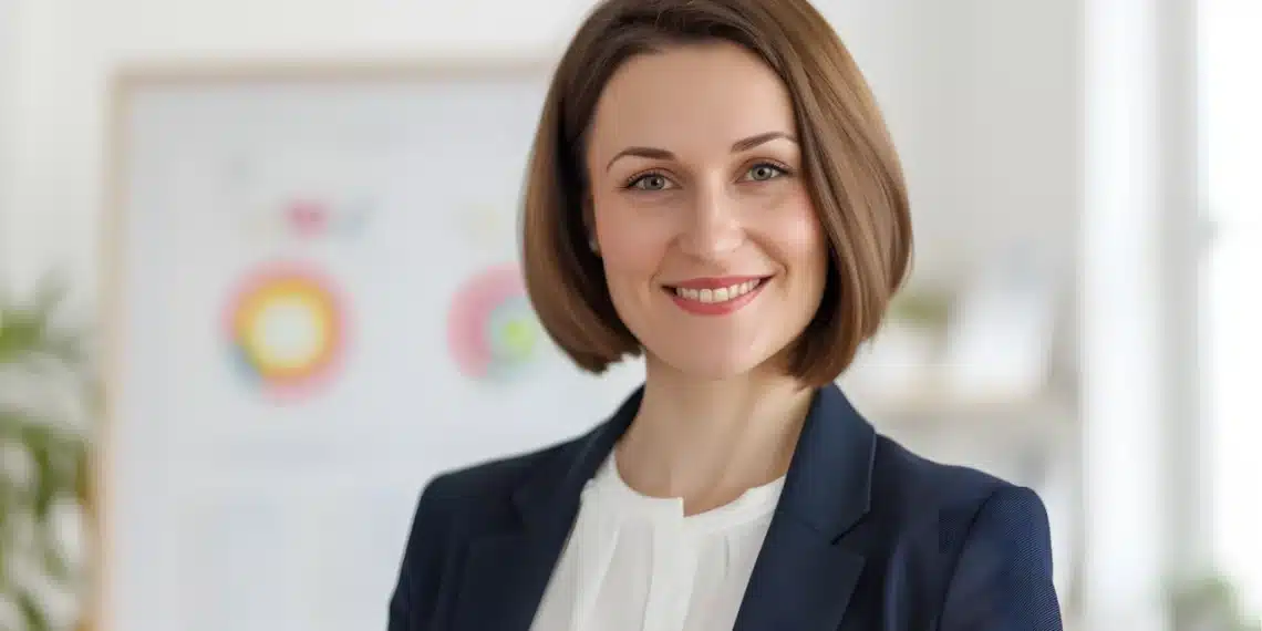 Fra medarbejder til leder - ny kvinde er blevet leder i blåt jakkesæt