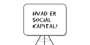 Hvad er social kapital skrevet på staffeli med sort kridt