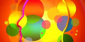 Resonant leder et ansigt i kalejdoskopiske farver