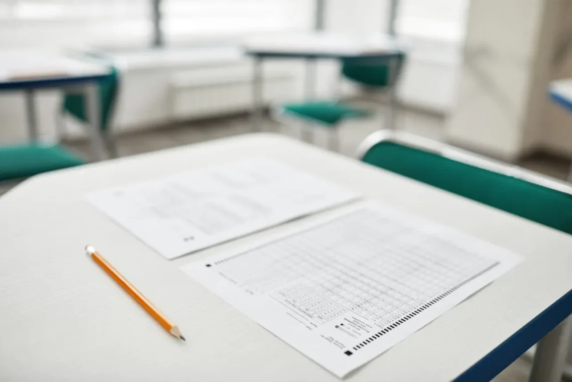 Adizes test - her en multiple choice test på et bord