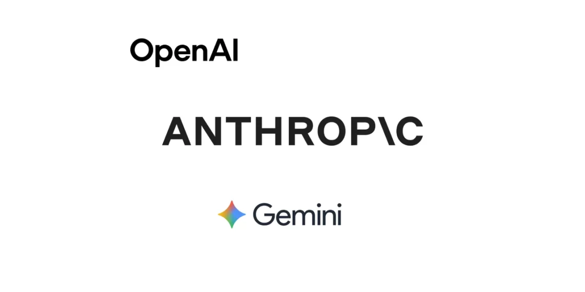 AI logoer Anthropic Gemini og OpenAI