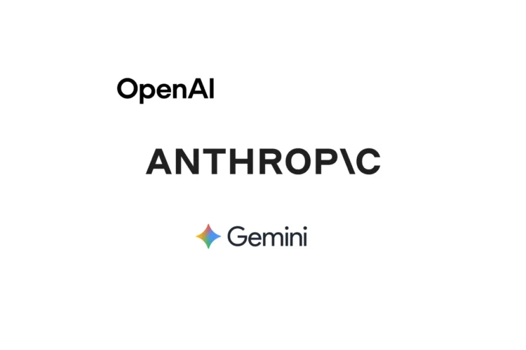 AI logoer Anthropic Gemini og OpenAI