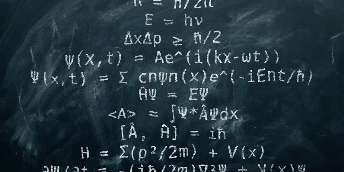 Domæneteori anskueliggjort af matematiske domæner skrevet på tavle