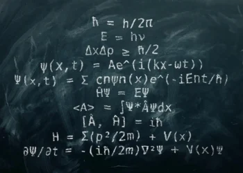 Domæneteori anskueliggjort af matematiske domæner skrevet på tavle