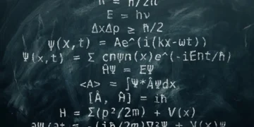 Domæneteori anskueliggjort af matematiske domæner skrevet på tavle