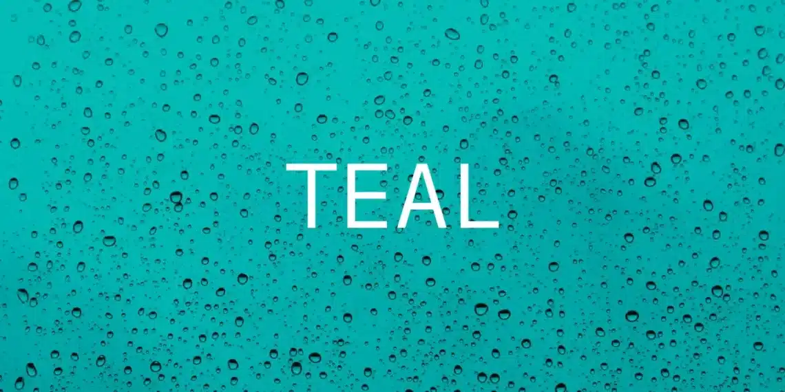 TEAL - fremtidens ledelsesparadigme - her i farven teal med vanddråber på overfladen