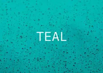 TEAL - fremtidens ledelsesparadigme - her i farven teal med vanddråber på overfladen