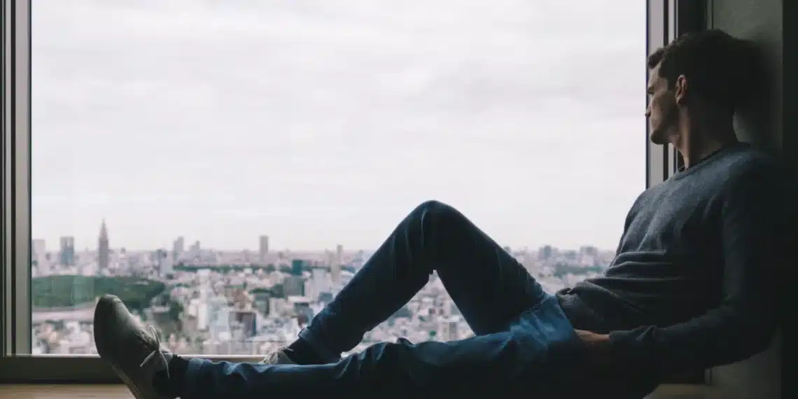 har du en ambivert personlighed mand sidder i vindueskarm