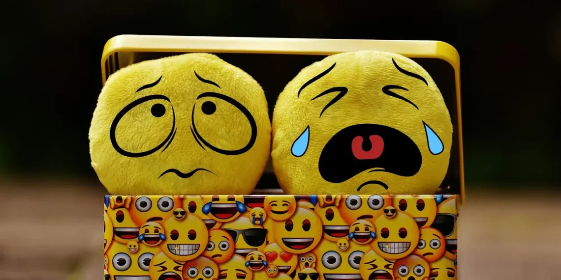 Modstand mod forandring en ked af det smiley og en bekymret smiley i en madkasse