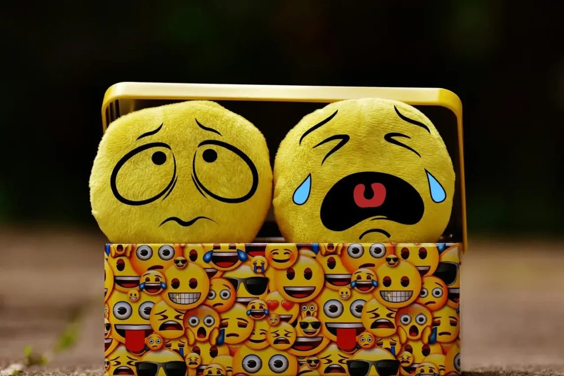 Modstand mod forandring en ked af det smiley og en bekymret smiley i en madkasse