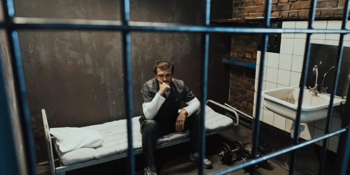 Logikken i straf - ung mand i fængselscelle med tremmer