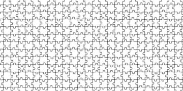 minerva-modellen illustreret som sort-hvid puslespil