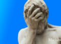statue af når en mand er i tvivl infografik billede