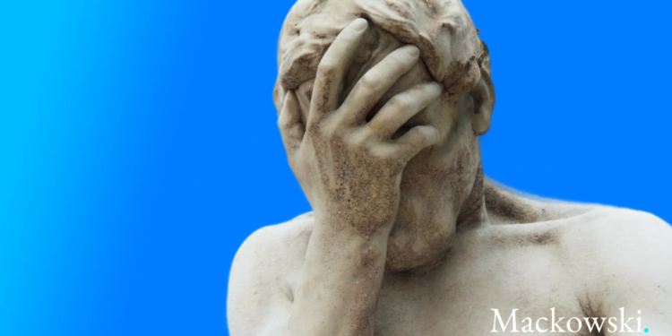 statue af når en mand er i tvivl infografik billede