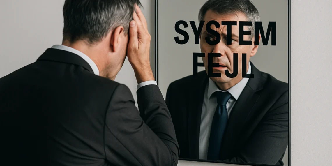 systemfejl ledelse - mand ser sig selv i spejlet og systemfejl i ledelse