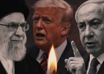 usa bomber iran - collage med netanyahu, trump og khameni