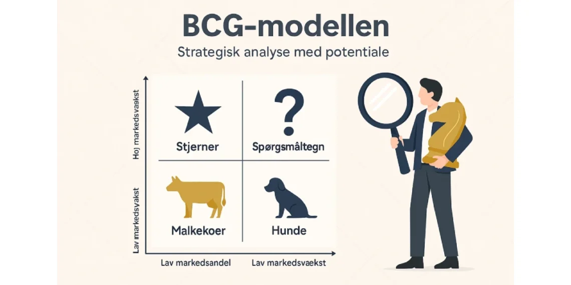 bcg modellen fire kvadranter mand med hest i håden fra skak