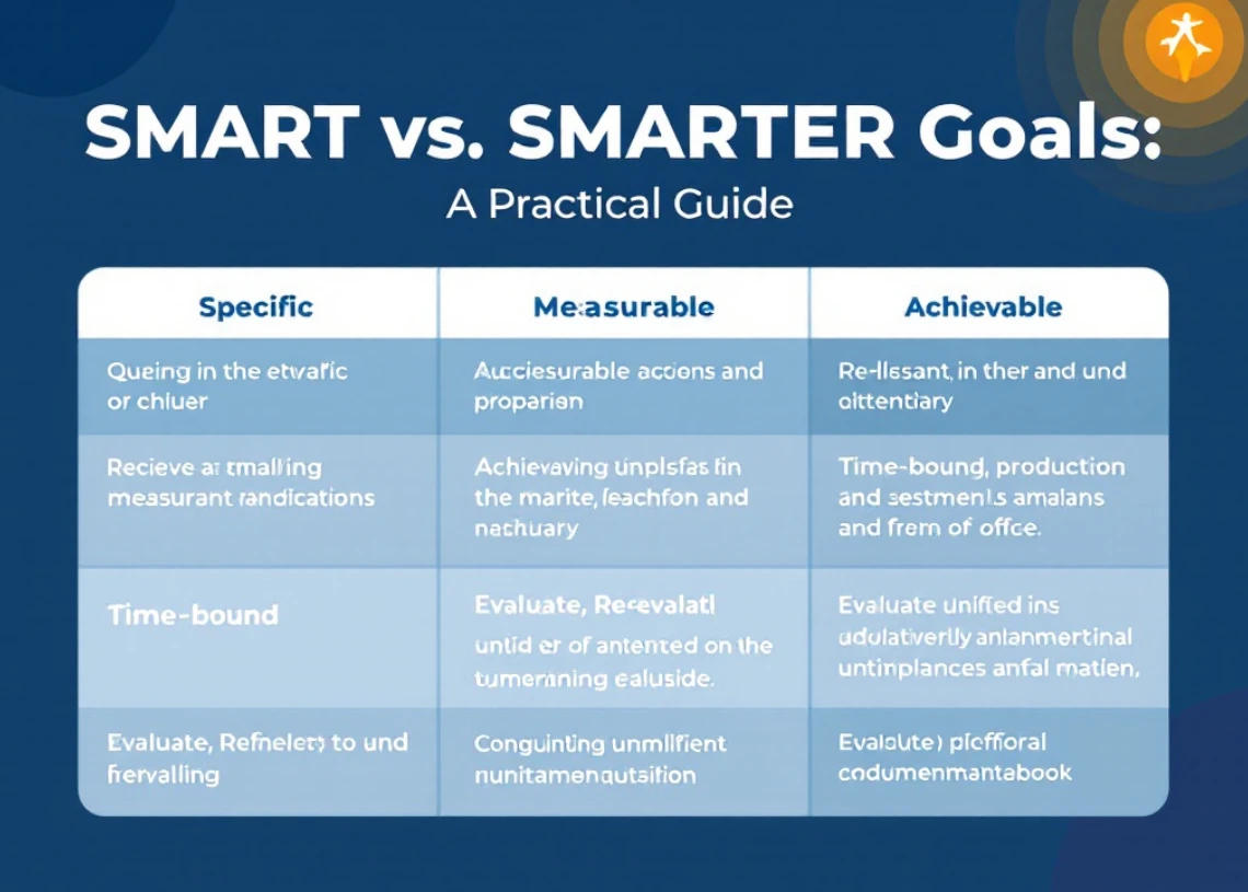 KPI og SMART mål vs. SMARTER illustration