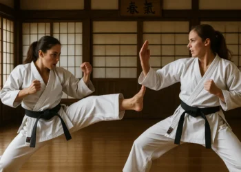 Ydre motivation - 2 kvindelige karatekæmpere som billede for ydre motivation