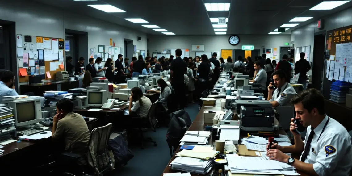 Bureaukrati: Kontorarbejdere druknet i papir og telefoner