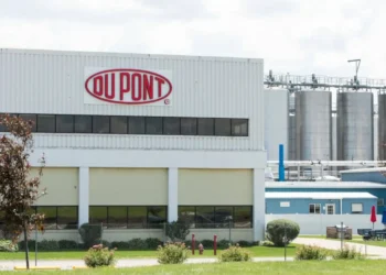 Dupont-Pyramiden eller DuPont-Modellen - her facadeskiltet DuPont.