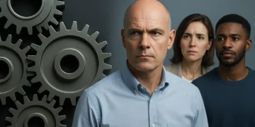 Et mekanistisk menneskesyn 3 mennesker og tandhjul