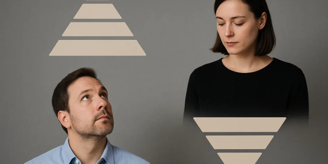 rollefordeling i team - chef kigger på medarbejder kigger ned