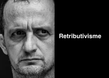 mand med hårdt udtryk som metafor retributivisme.