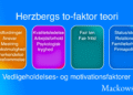 Herzbergs to-faktor teori vedligeholdelses- og motivationsfaktorer infografik på dansk V1.2