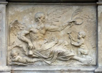 Kairos - her afbilledet som indhugning i sten