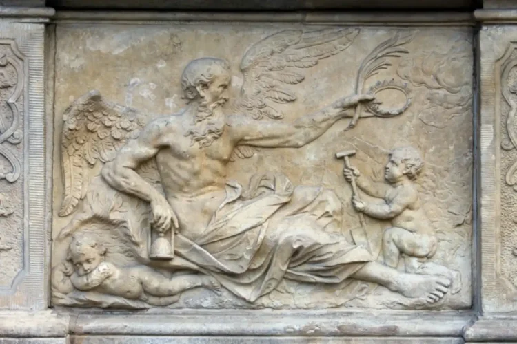 Kairos - her afbilledet som indhugning i sten