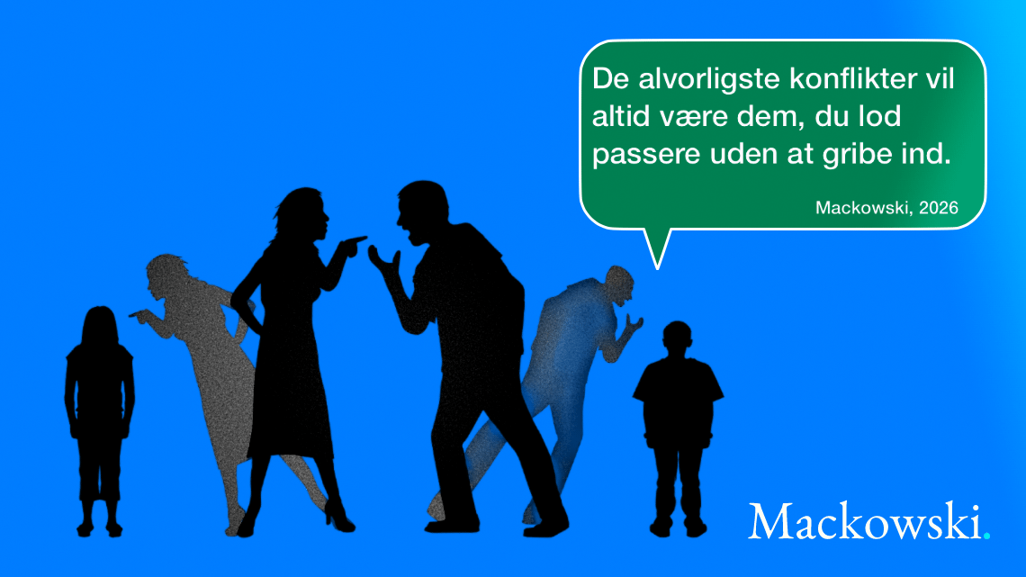 Konflikthåndtering meme og silhuetter af mennesker infografik