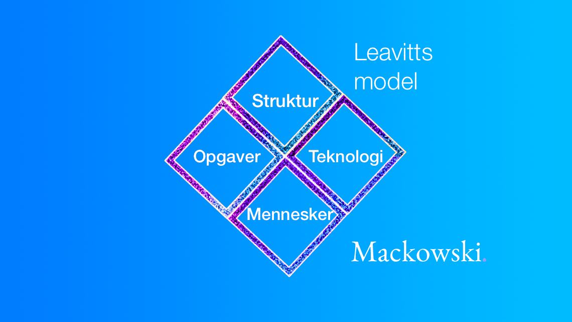Leavitts model infografik med firekanter stillet på spidserne 1140x641px