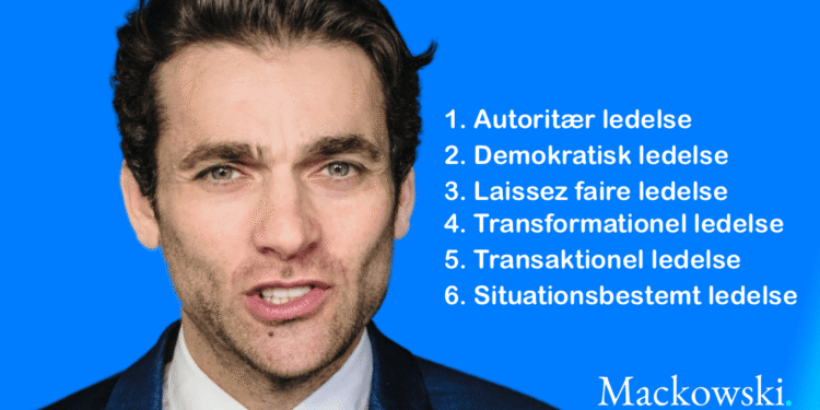 Ledelsesstile de 6 vigtigste infografik af Leder Nikolaj Mackowski