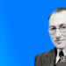 Lewins ledelsesformer Kurt Lewin selv på blå gradient baggrund V1.2