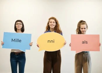 Millennials - 3 unge mennesker for generationen holder 3 skilte i hænderne