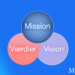 Mission statement her vist som mission værdier og vision infografik
