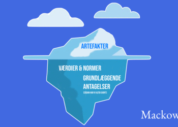 Scheins isbjerg artefakter værdier-normer og antagelser infografik