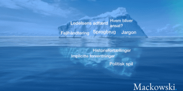 Virksomhedskultur forklaret via isbjergsmodellen mindre formelt end kultur