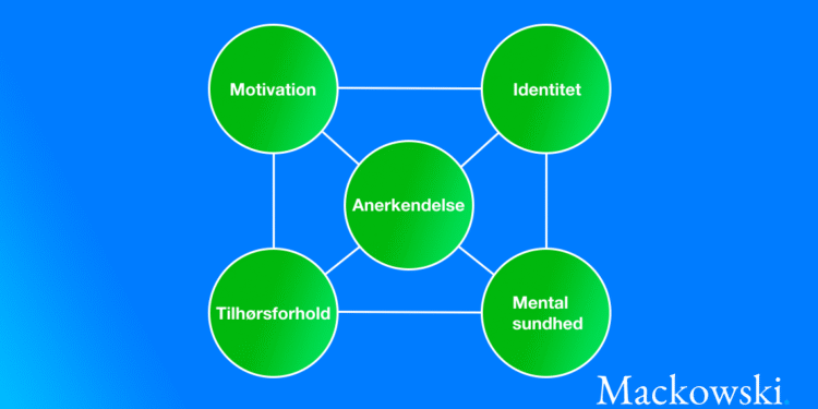 Anerkendelse er identitet mental sundhed tilhør og motivation infografik