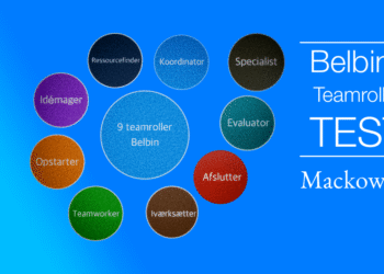 Belbins teamroller test nyt layout futuristisk design infografik