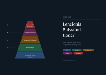 De 5 dysfunktioner i teamet - online test fra Lencioni - infografik på dansk.