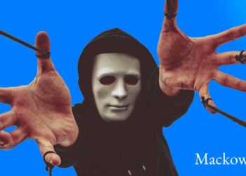 Den manipulerende med maske og snore på fingrene infografik