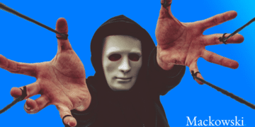 Den manipulerende med maske og snore på fingrene infografik