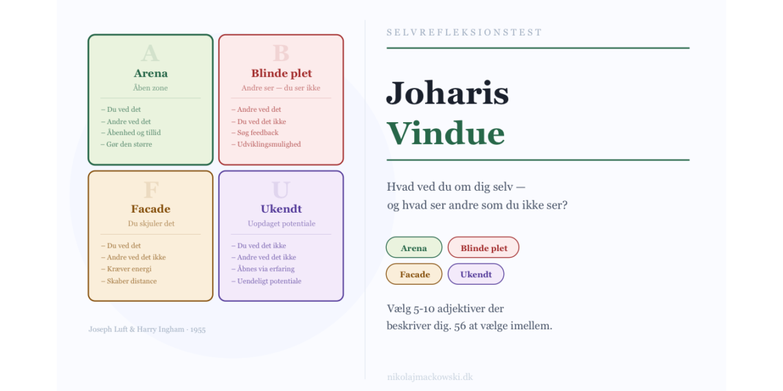 Joharis-vindue infografik til online test.