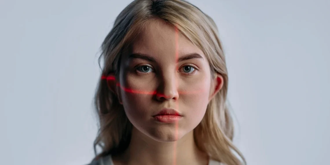 Kvinde med lasersigte kryds i hovedet som passiv aggressiv.