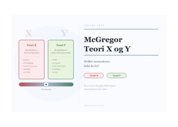 McGregors Teori X og Y online test infografik på dansk