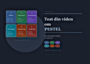 Pestel-analyse online test infografik på dansk.
