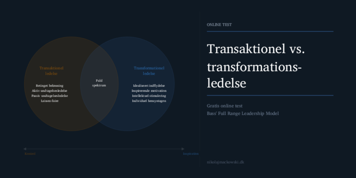 Transaktionel vs. transformationsledelse infografik fra Leder Nikolaj Mackowski.