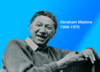 Abraham Maslow (Abraham Harold Maslow på blå baggrund